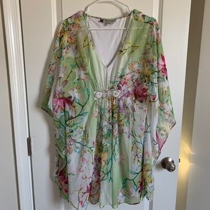 Jennifer Lopez Green Floral Dress